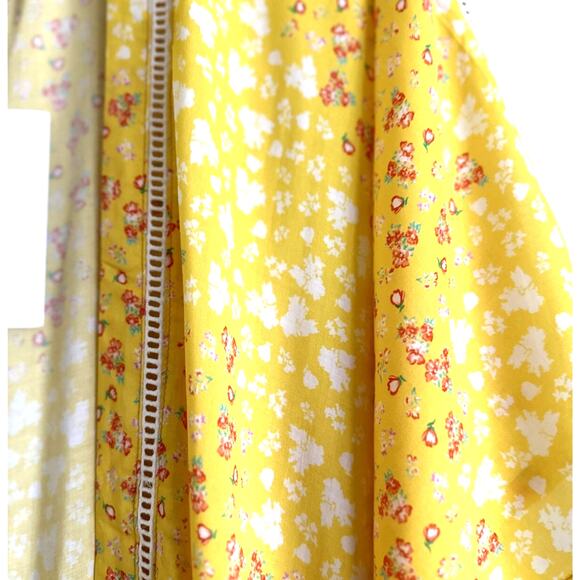 Revolve Ultra Soft Plush Kimono Yellow-Size M/L-NWT-Floral Design - Picture 7 of 11